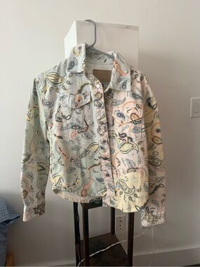 Blank NYC Pastel Paisley Denim Jacket